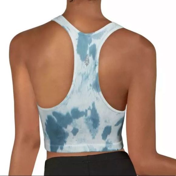 NWT Free People Free Throw Cropped Tie Dye Bralette in Blue - Picture 2 of 5